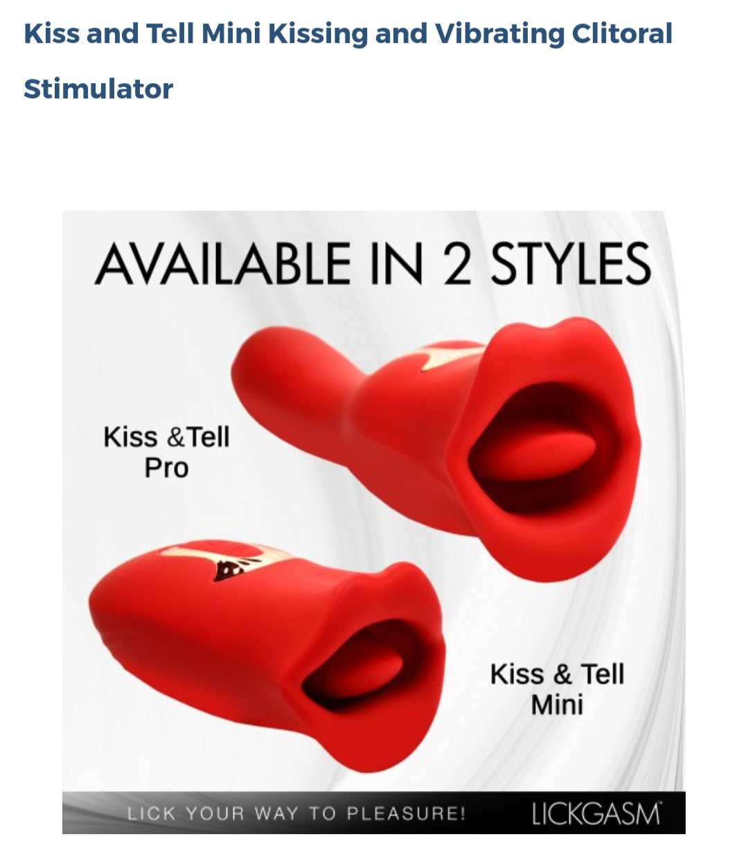 Kiss & Tell Mini Kissing And Vibrating Clitoral Stimulator