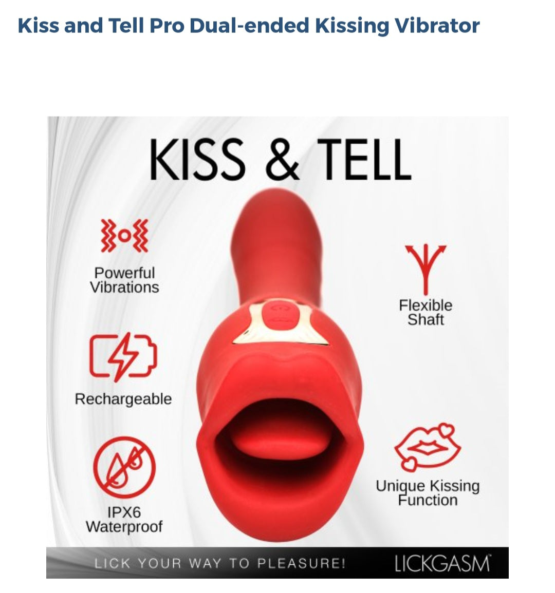 Kiss And Tell Pro Dual-Ended Kissing Vibrator