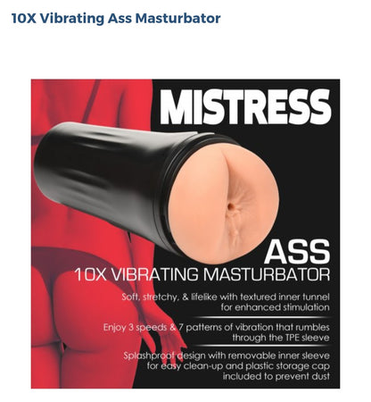 10× Vibrating Ass Masturbator
