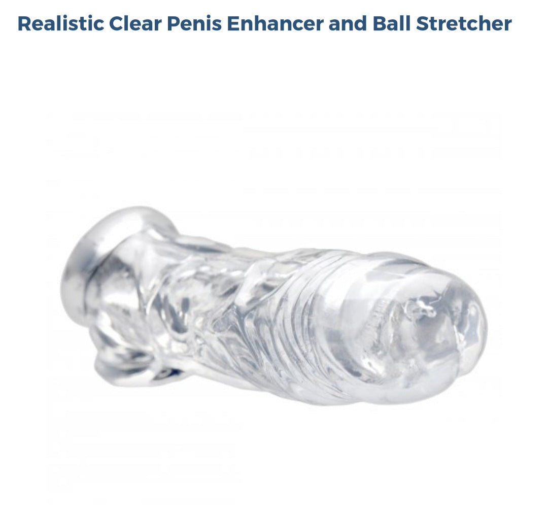 Realistic Clear Penis Enhancee & Ball Stretcher