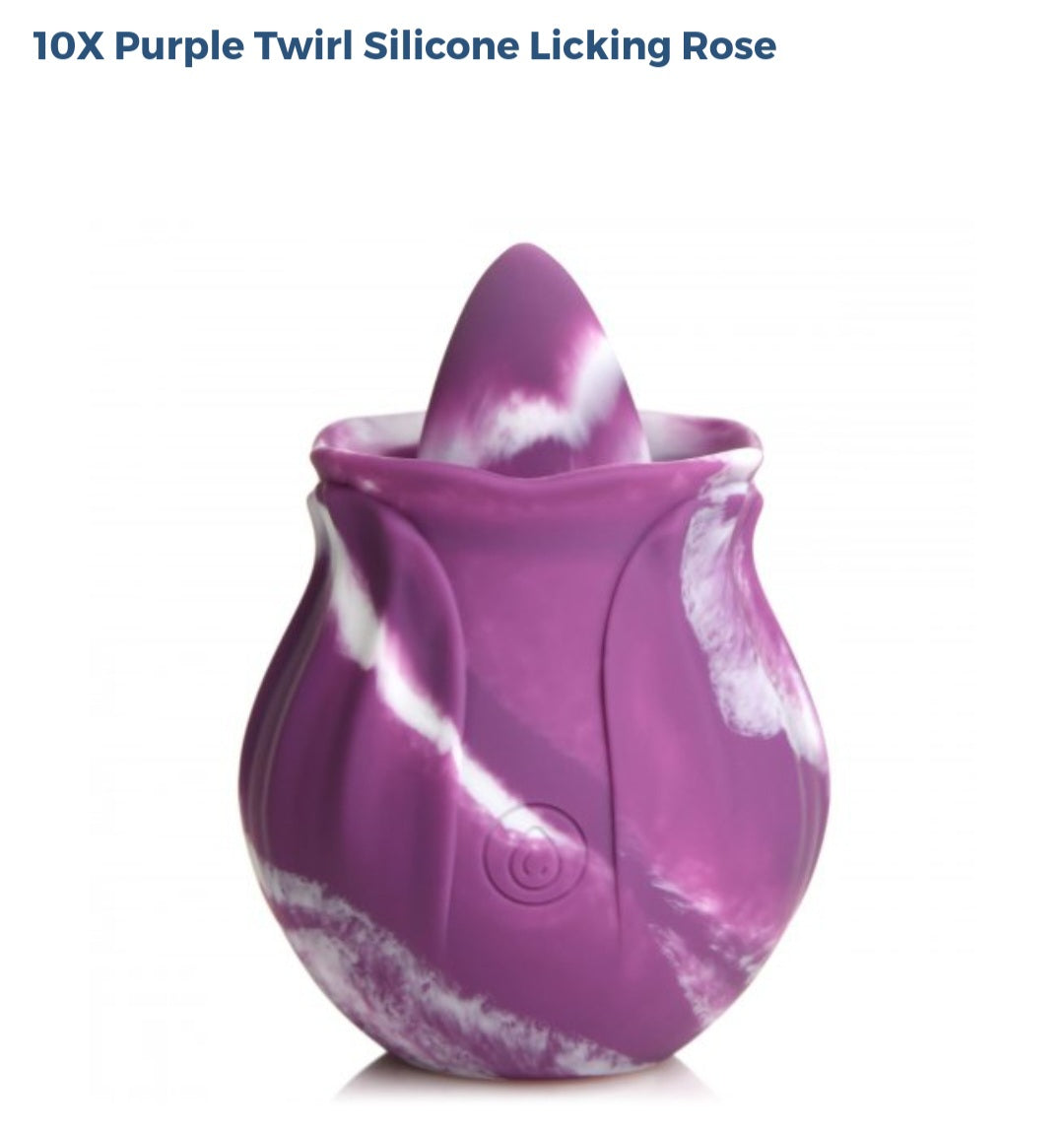 10× Purple Twirl Silicone Licking Rose