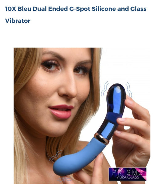 10× Bleu Dual Ended G-Spot Silicone & Glass Vibrator