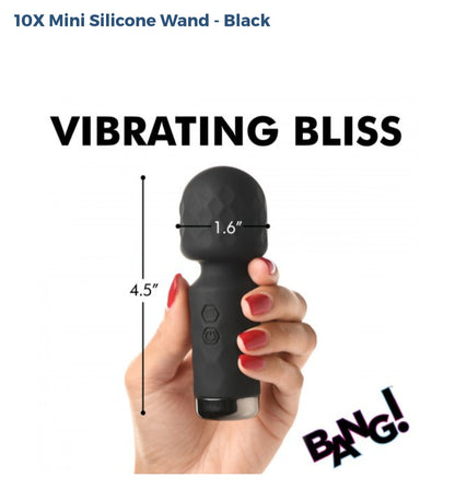 10× Mini Silicone Wand-Black