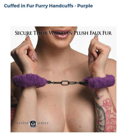 Cuffed In Fur Furry Handcuffs-Pink/Purple