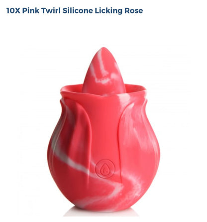 10× Pink Twirl Silicone Licking Rose
