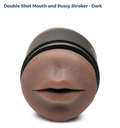 Double Shot Mouth And Pussy Stroker-Melanated