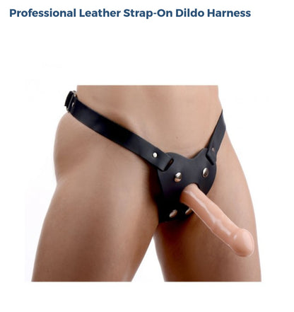 Professional Leather Strap-On Dildo Harness