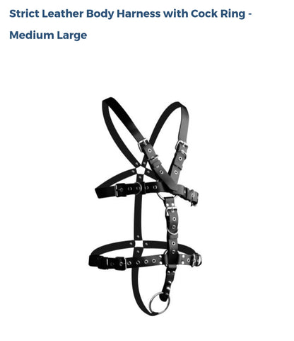 Strict Leather Body
Harness with Cock Ring -
Medium Large