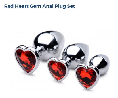 Booty Sparks Red Heart ❤ Gem Anal  3 Piece Set