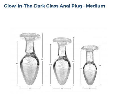 Booty Sparks Glow-In-The-Dark Glass Medium Anal Plug