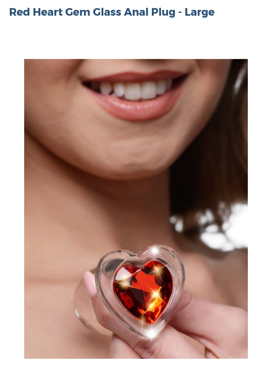 Booty Sparks Red Heart ❤ Gem Large Glass Anal Plug