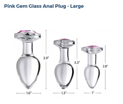 Booty Sparks Pink Gem 💎  Large Glass Anal Plug