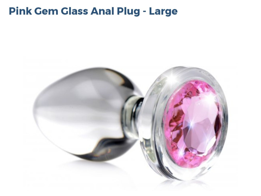 Booty Sparks Pink Gem 💎  Large Glass Anal Plug