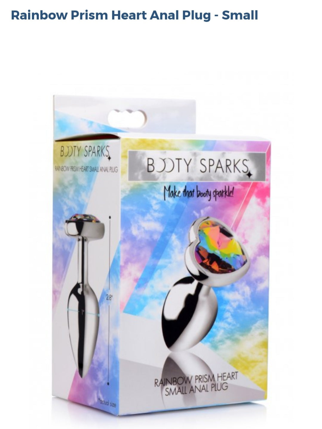 Booty Sparks Rainbow 🌈 Prism Heart ❤ Shaped Anal Plug-Small