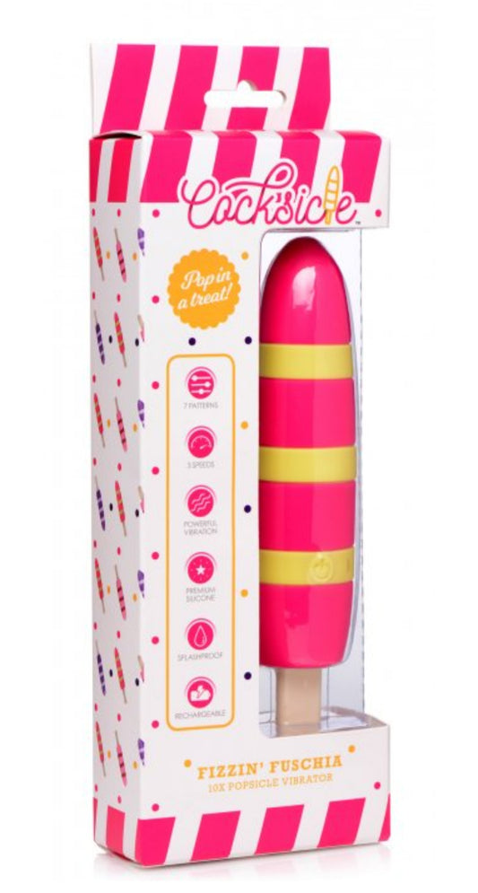 Fizzin 10x Popsicle Silicone Rechargeable-Red Vibrator