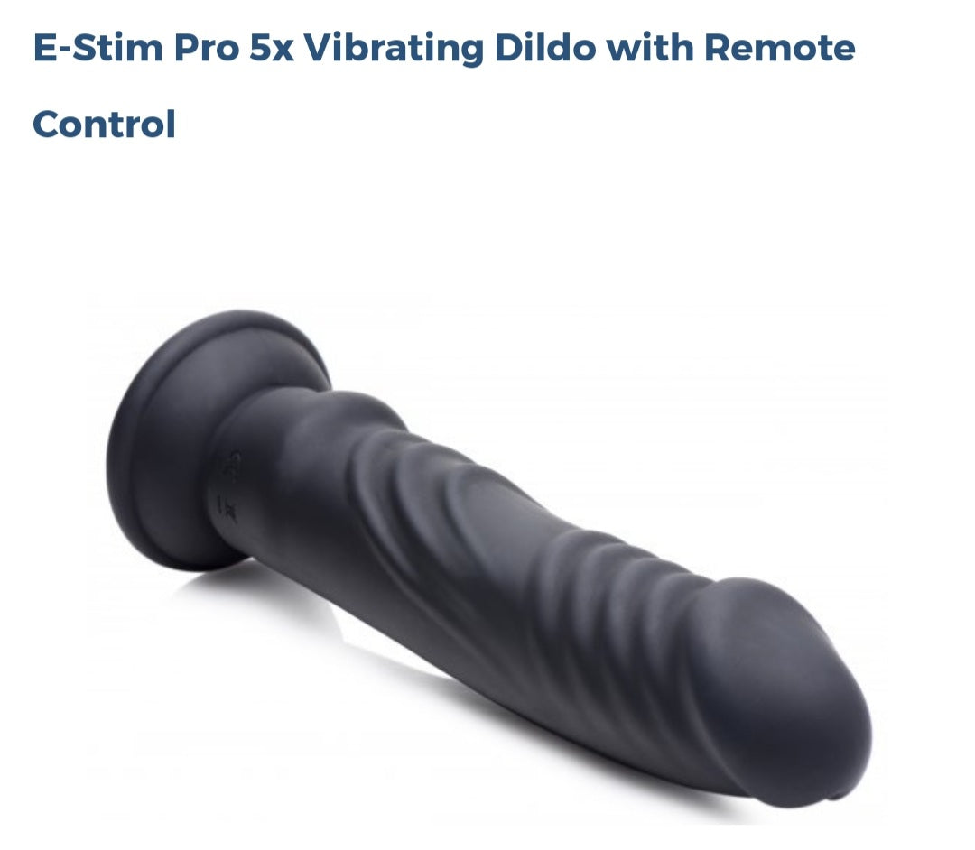 E-Stim Pro 5X Vibrating Dildo With Remote-Control