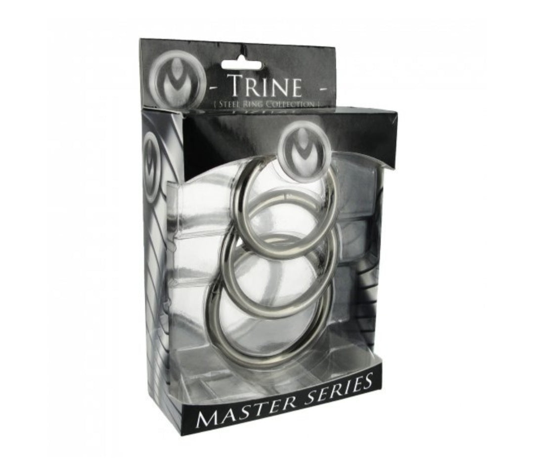 Trine Master Series 3 Piece Steel Cock Ring Set