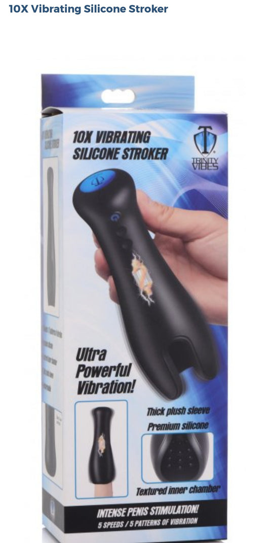 10X Vibrating Silicone Stroker