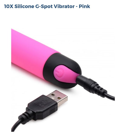 10X Silicone G-Spot Vibrator-Pink