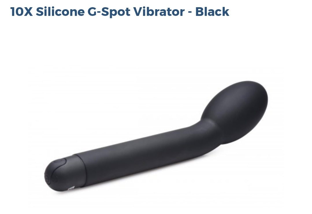 10X Silicone G-Spot Vibrator-Black