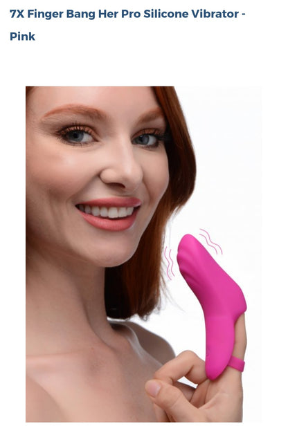 7X Finger Bang Her Pro Silicone Vibrator-Pink