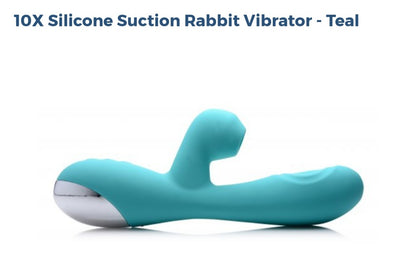 10X Silicone Suction Rabbit 🐇  Vibrator-Teal